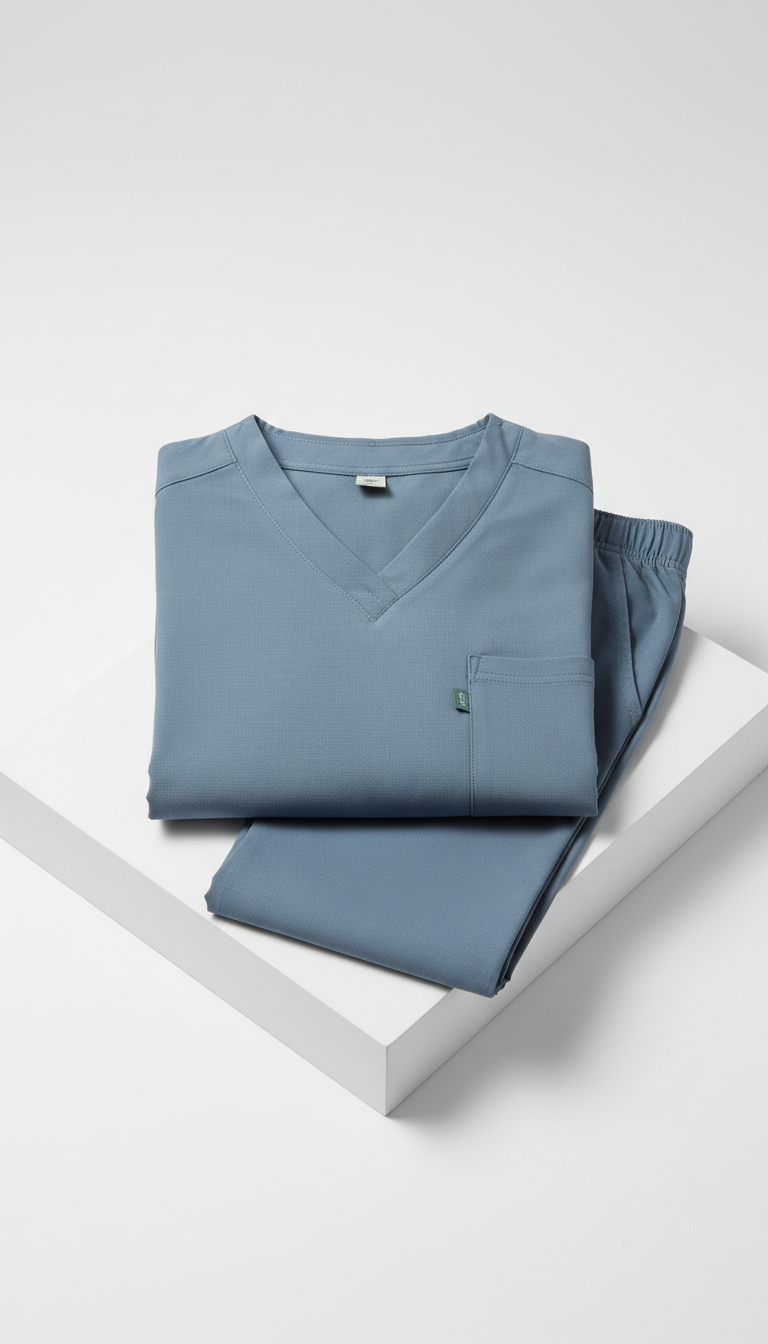 Blue-Grey Scrub Set Tailored Fit