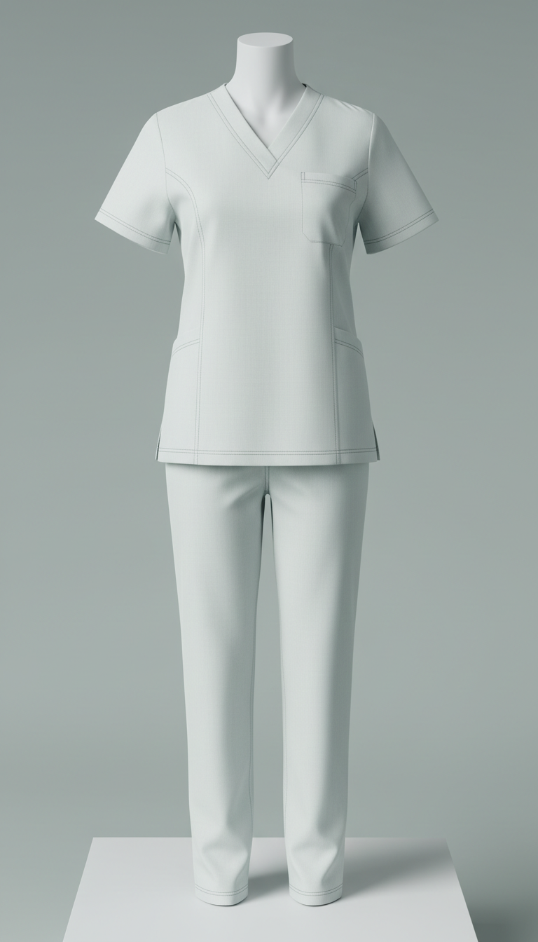 Sterile White Scrub Set Stain-Resist
